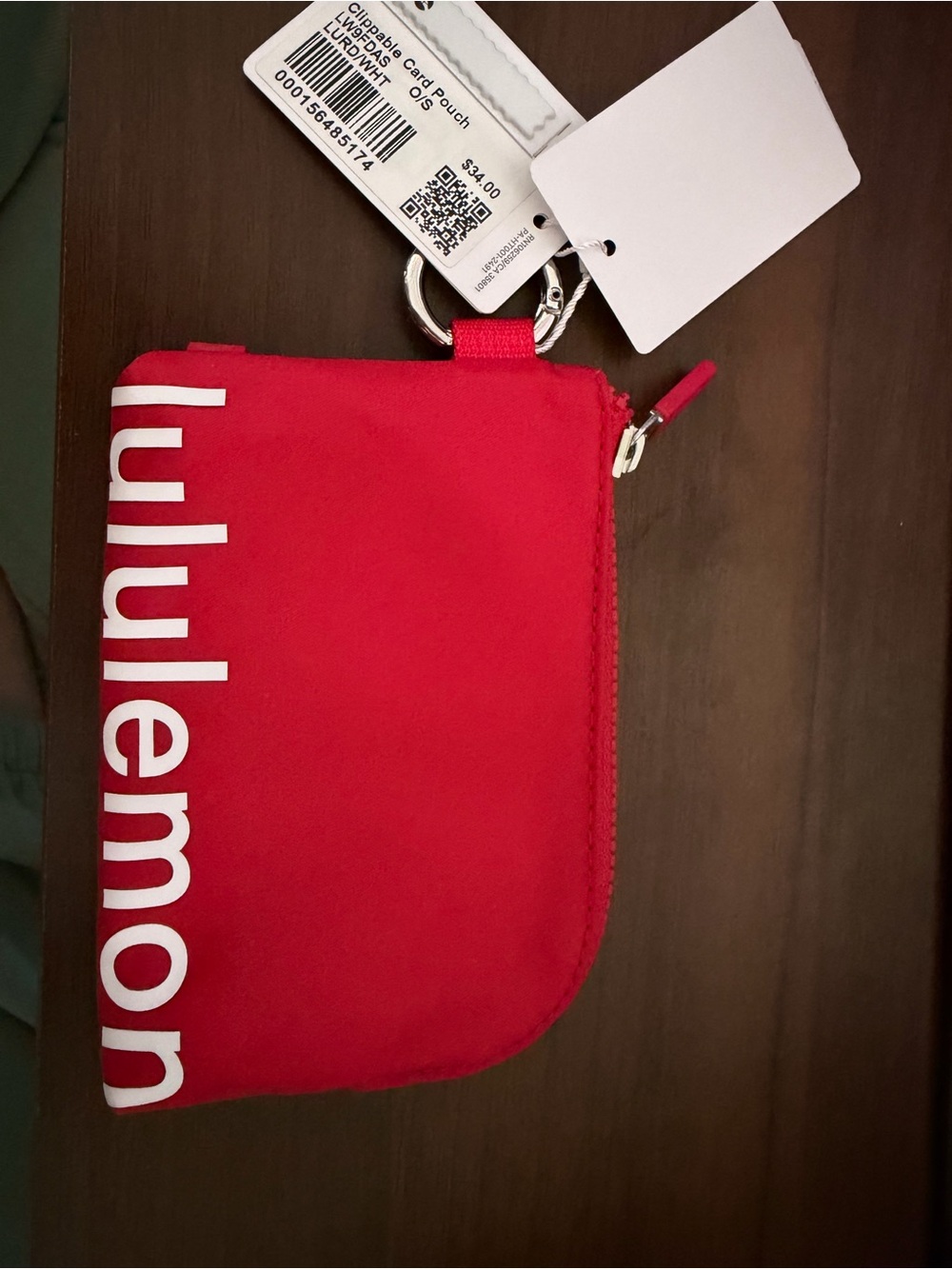 Lululemon Red Zip Card Pouch